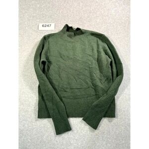 Bêcool Sweater Womens S/M‎ Green Tight Knit Acrylic Mock Neck Casual Outdoor